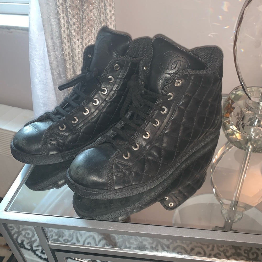 Chanel high top sneakers